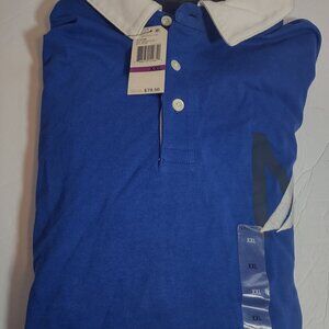 *NWT* NAUTICA Rugby Shirt Mens XXL Blue Sail Long Sleeve Cotton Polo